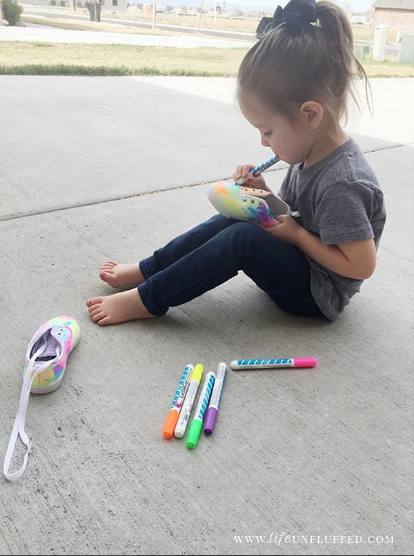 Coloring On Canvas Shoes Life Unfluffed